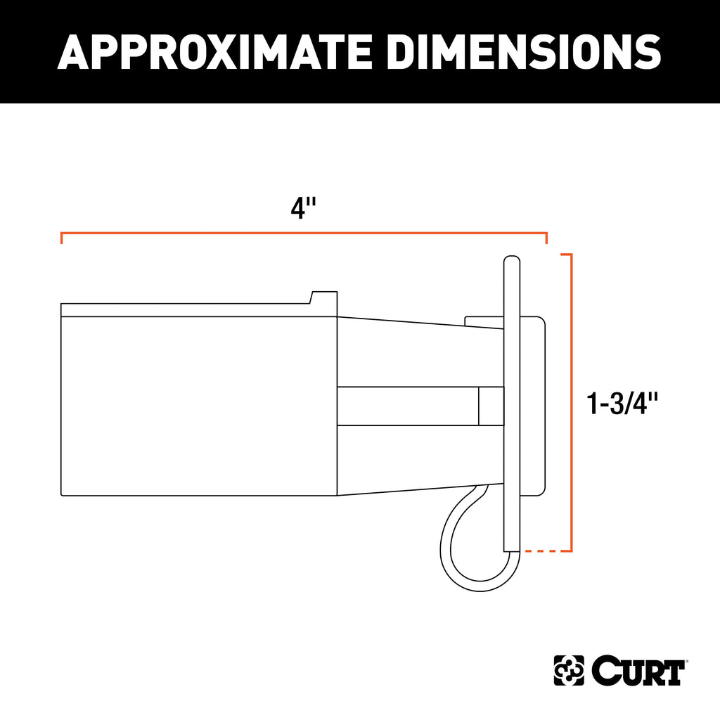 CURT 57255 Adapter with Tester (7-Way RV Blade to 6-Round Trailer, Center Pin Auxiliary)