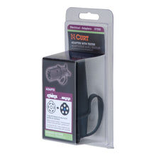 Load image into Gallery viewer, CURT 57255 Adapter with Tester (7-Way RV Blade to 6-Round Trailer, Center Pin Auxiliary)