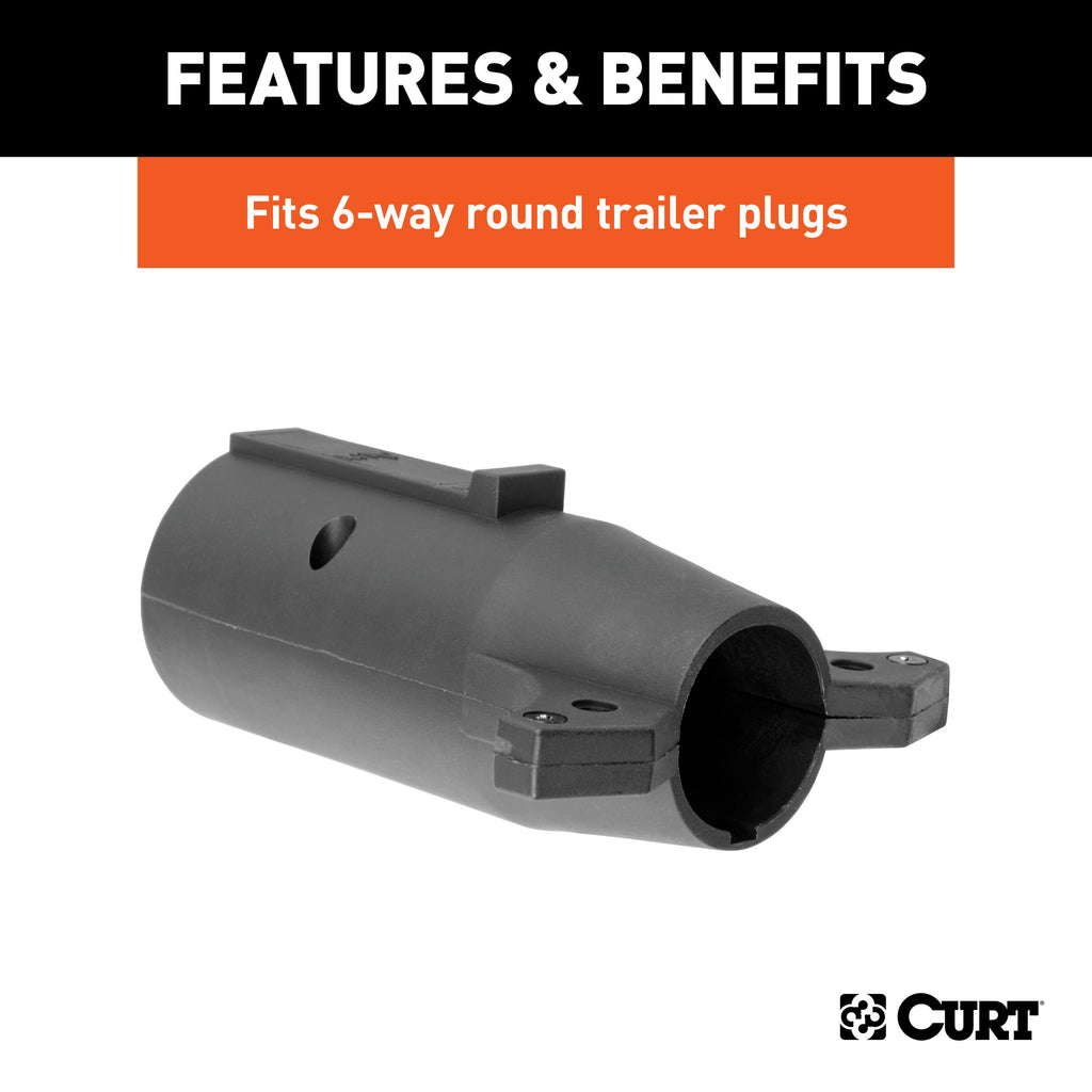 CURT 57260 Adapter (7-Way RV Blade to 6-Way Round Trailer, Center Pin Auxiliary)
