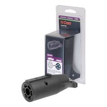 Load image into Gallery viewer, CURT 57261 Adapter (7-Way RV Blade to 6-Way Round Trailer, Center Pin Auxiliary, Packaged)