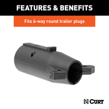 Load image into Gallery viewer, CURT 57261 Adapter (7-Way RV Blade to 6-Way Round Trailer, Center Pin Auxiliary, Packaged)