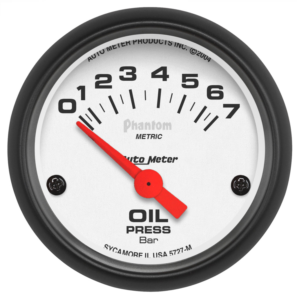 AutoMeter 5727-M GAUGE, OIL PRESSURE, 2 1/16", 7BAR, ELECTRIC, PHANTOM