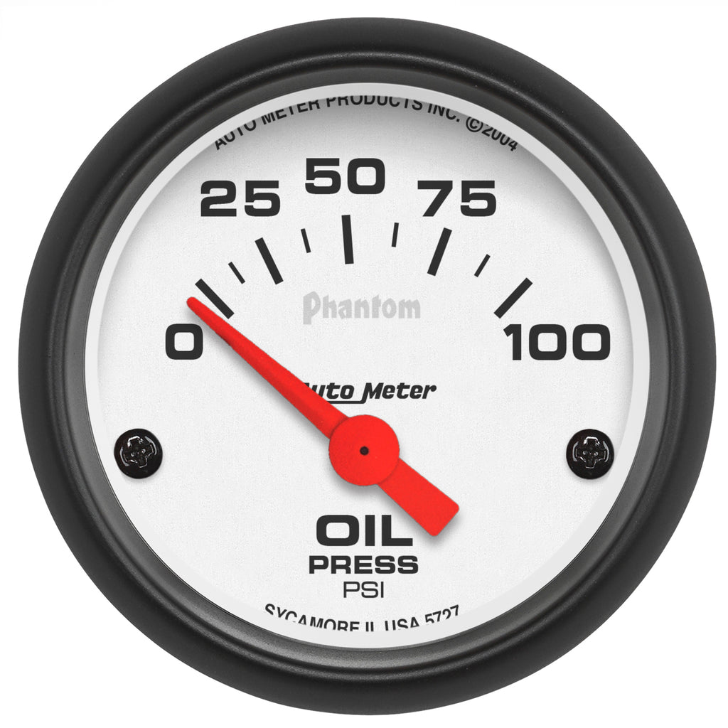 AutoMeter 5727 GAUGE, OIL PRESSURE, 2 1/16", 100PSI, ELECTRIC, PHANTOM