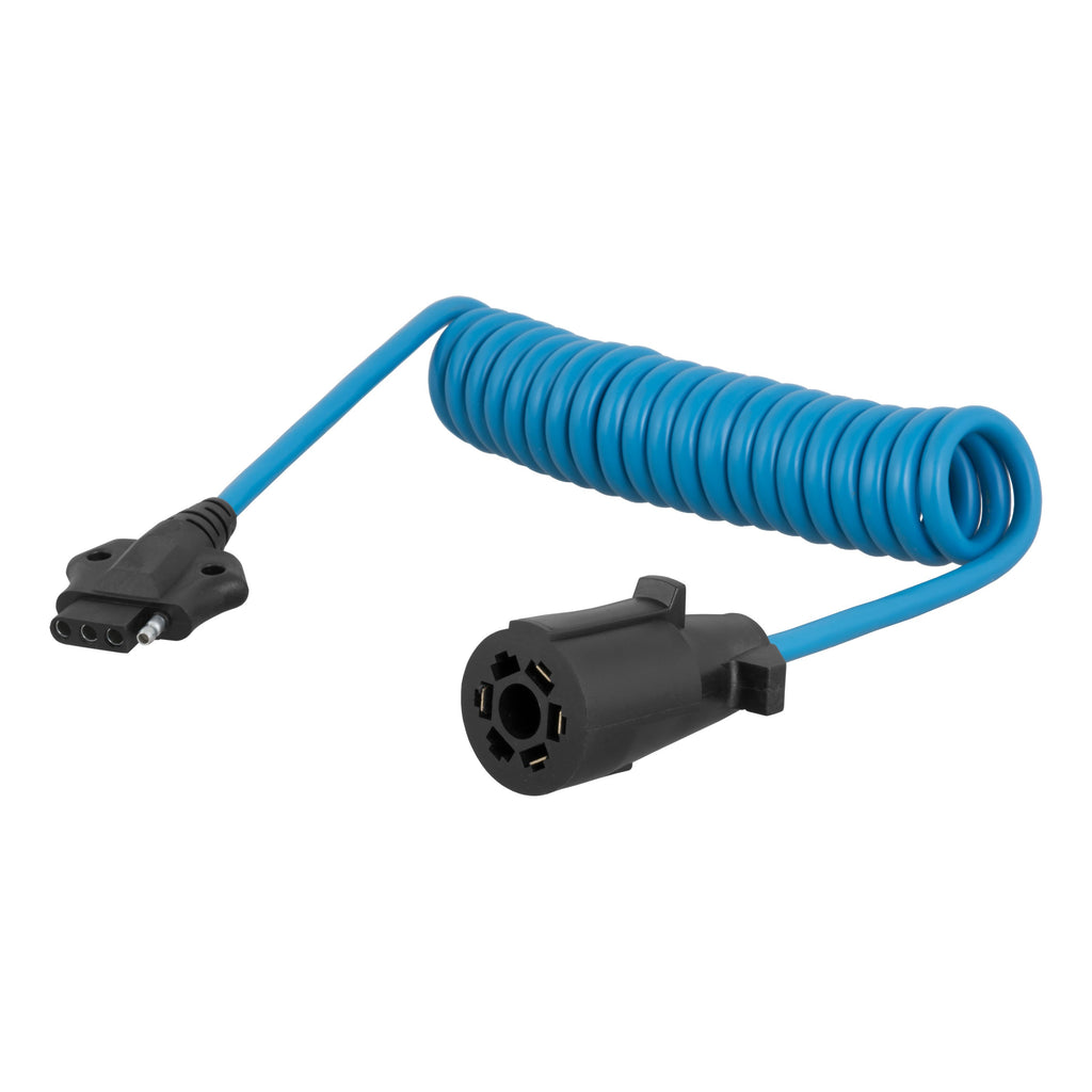 CURT 57280 8' Electrical Adapter Harness (7-Way RV Blade Vehicle to 4-Way Flat Trailer)