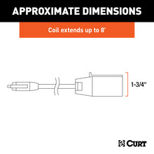 Load image into Gallery viewer, CURT 57280 8' Electrical Adapter Harness (7-Way RV Blade Vehicle to 4-Way Flat Trailer)