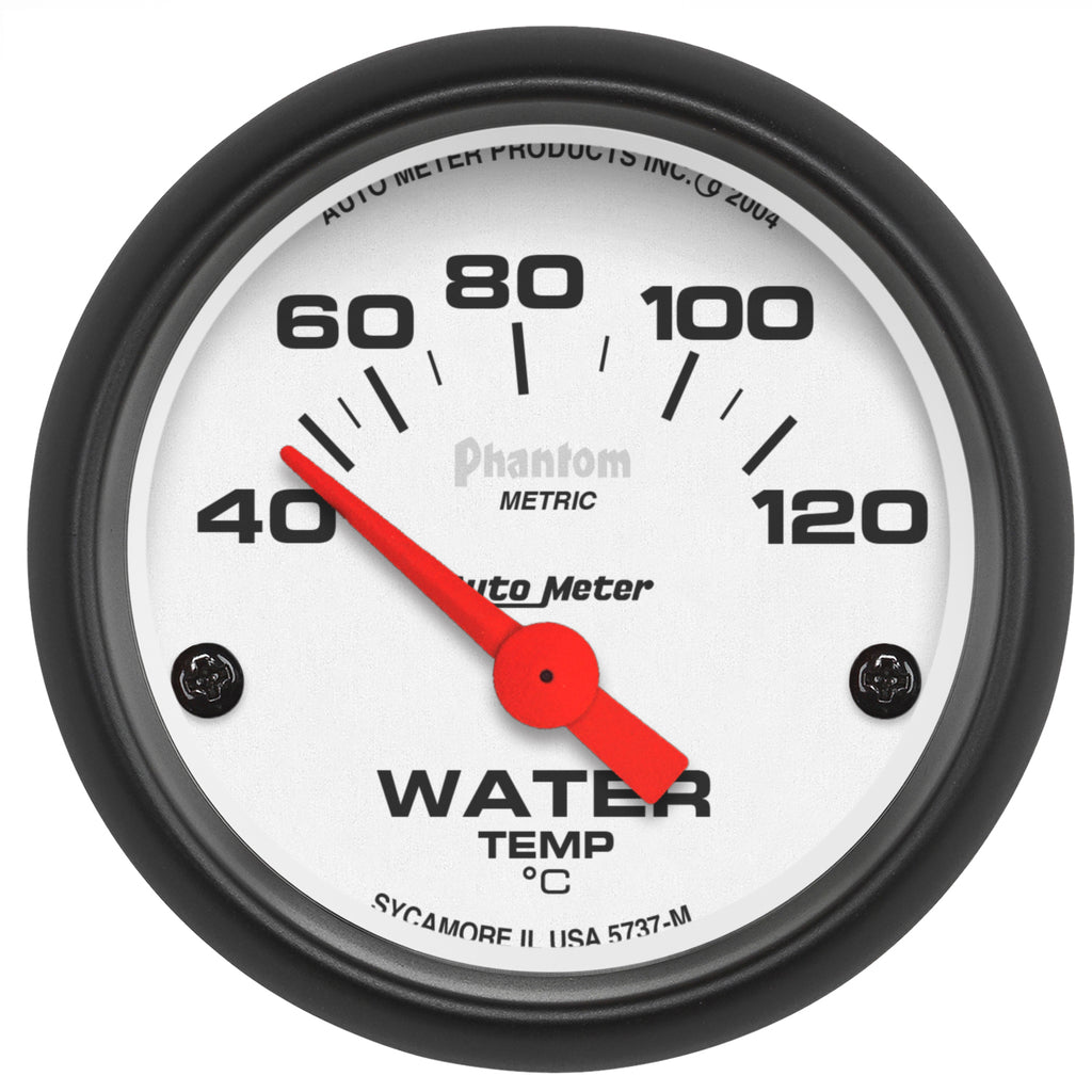 AutoMeter 5737-M GAUGE, WATER TEMP, 2 1/16", 40-120?C, ELECTRIC, PHANTOM