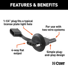 Load image into Gallery viewer, CURT 57404 4-Way Flat License Plate Light Plug Adapter (Packaged)