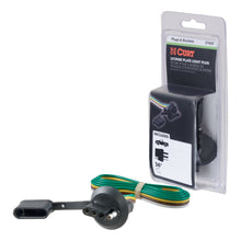 Load image into Gallery viewer, CURT 57405 4-Way Flat License Plate Light Plug Connector Socket with 36" Wires (Packaged)