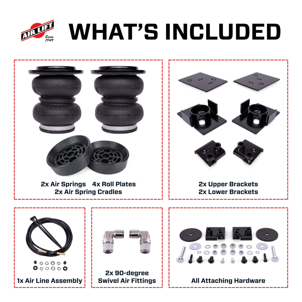 Air Lift 57415 LoadLifter air spring kit with Universal Air Spring Cradle-57415 for Select Jeep Gladiator