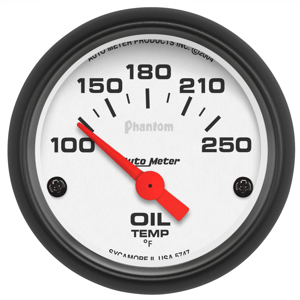 AutoMeter 5747 GAUGE, OIL TEMP, 2 1/16", 100-250?F, ELECTRIC, PHANTOM