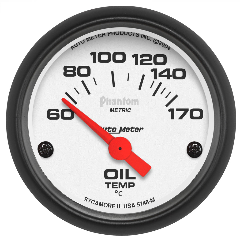 AutoMeter 5748-M GAUGE, OIL TEMP, 2 1/16", 60-170?F, ELECTRIC, PHANTOM