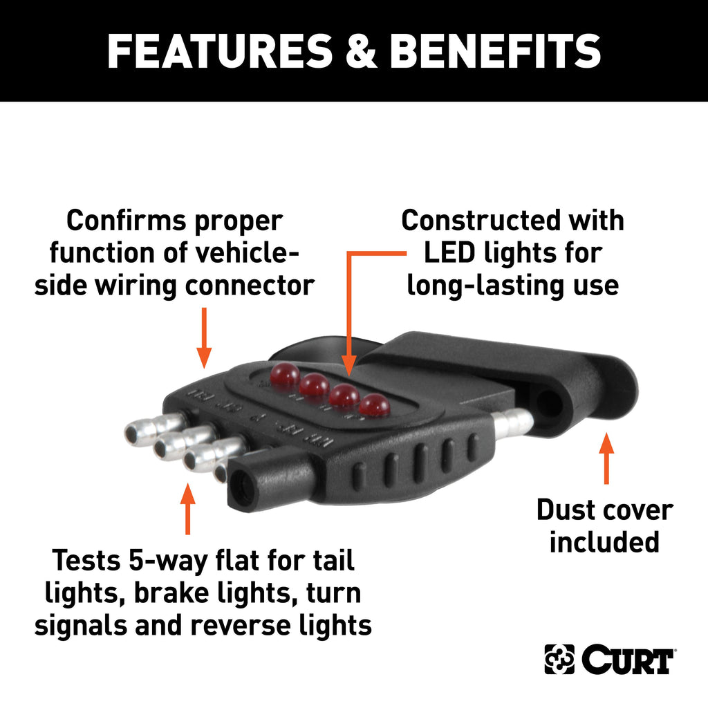 CURT 57505 5-Way Flat Connector Tester
