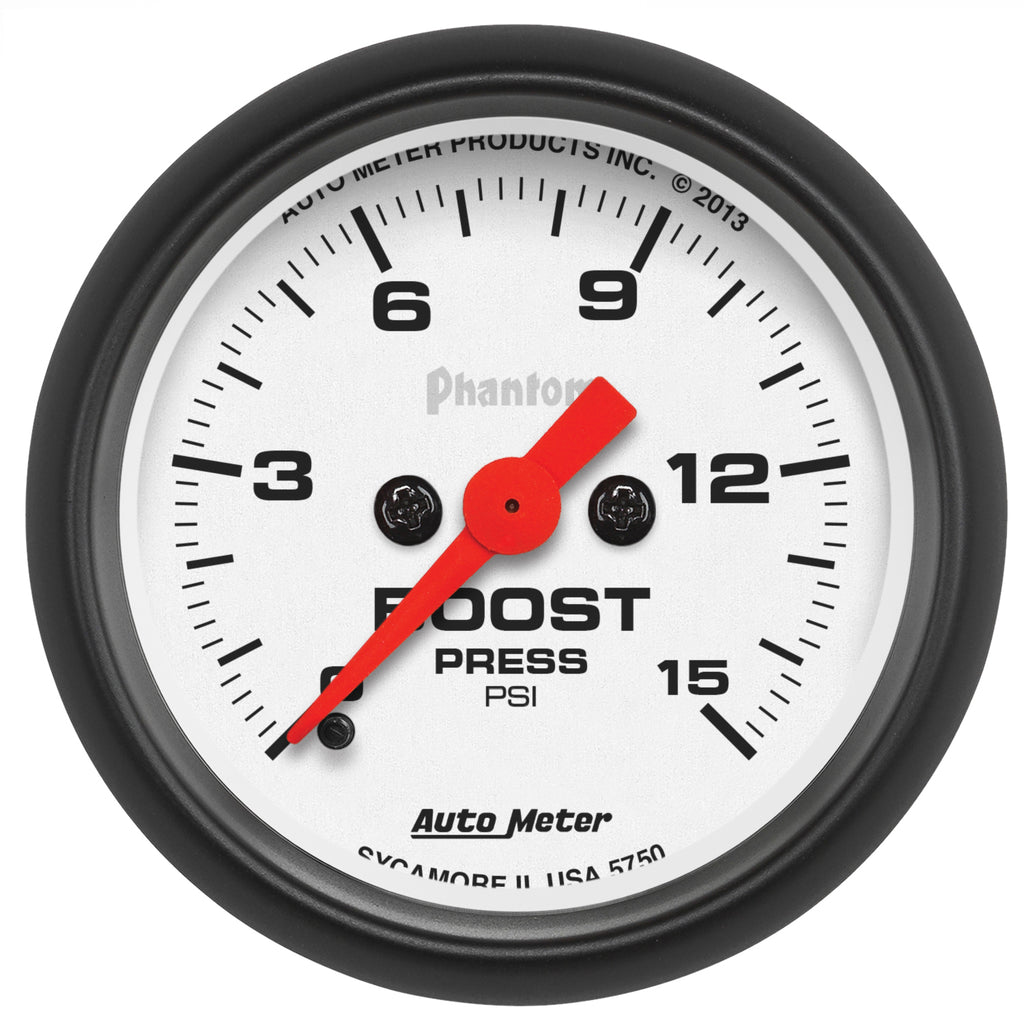 AutoMeter 5750 GAUGE, BOOST, 2 1/16", 15PSI, DIGITAL STEPPER MOTOR, PHANTOM