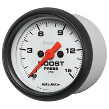 Load image into Gallery viewer, AutoMeter 5750 GAUGE, BOOST, 2 1/16", 15PSI, DIGITAL STEPPER MOTOR, PHANTOM