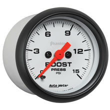 Load image into Gallery viewer, AutoMeter 5750 GAUGE, BOOST, 2 1/16", 15PSI, DIGITAL STEPPER MOTOR, PHANTOM