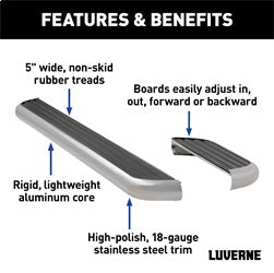 Luverne 575100-570747 LUVERNE 575100-570747 MegaStep 100; 36-Inch Premium Non-Skid Aluminum Running Bo for Select Dodge Sprinter 2500, Dodge Sprinter 3500, Freightliner Sprinter 2500, Freightliner Sprinter 3500, Mercedes-Benz Sprinter 2500, Mercedes-Benz