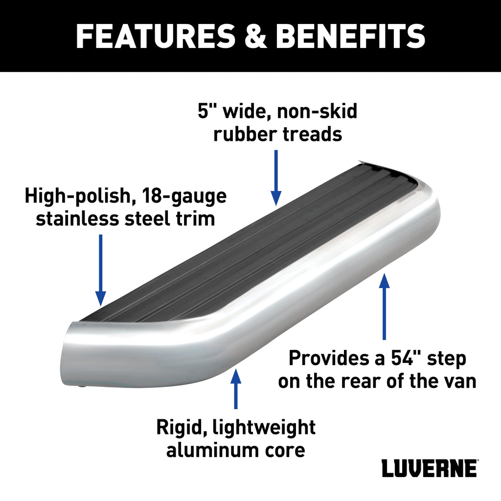 Luverne 575254-570749 MegaStep 6-1/2in. x 54in. Aluminum Cargo Van Rear Step; Select Sprinter 2500; 35 - Truck Part Superstore