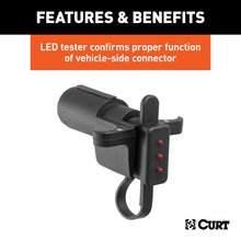 Load image into Gallery viewer, CURT 57627 Electrical Adapter with Tester (6-Way Round Vehicle to 4-Way Flat Trailer)