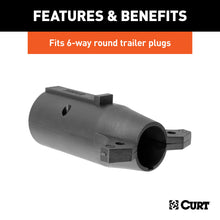 Load image into Gallery viewer, CURT 57661 Electrical Adapter (7-Way RV to 6-Round Trailer, Center Pin Brake, Packaged)