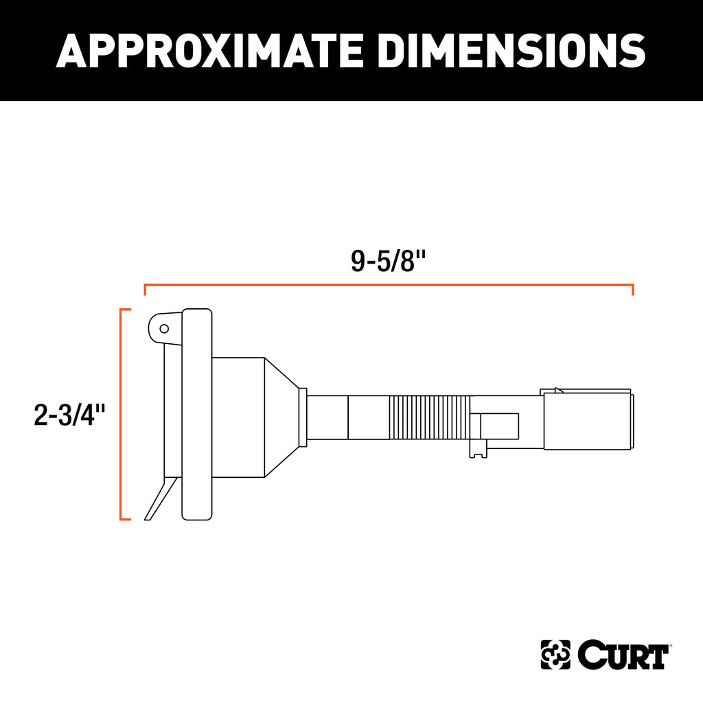 CURT 57667 Electrical Adapter (6-Way Round Vehicle to 7-Way RV Blade Trailer)