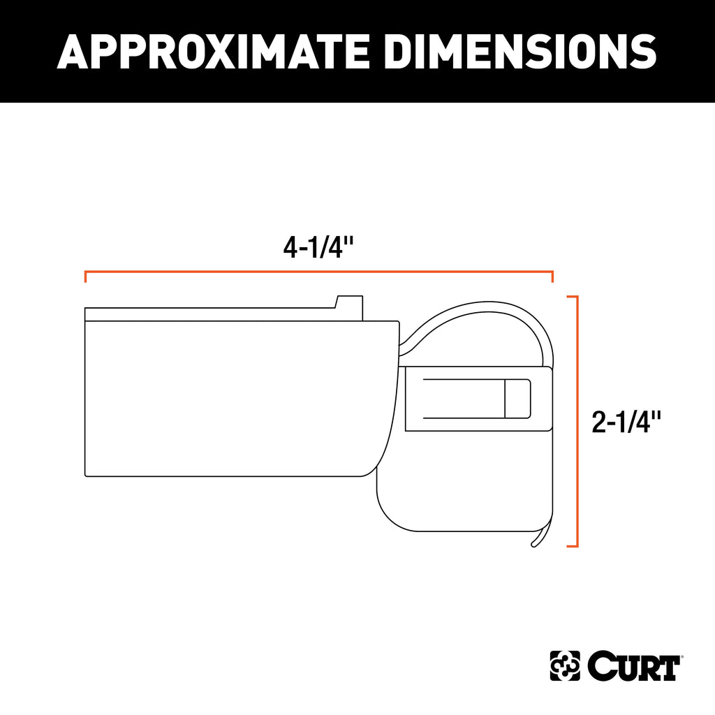 CURT 57724 Adapter with Backup Alarm (7-Way RV Blade Vehicle to 4-Way Flat Trailer)
