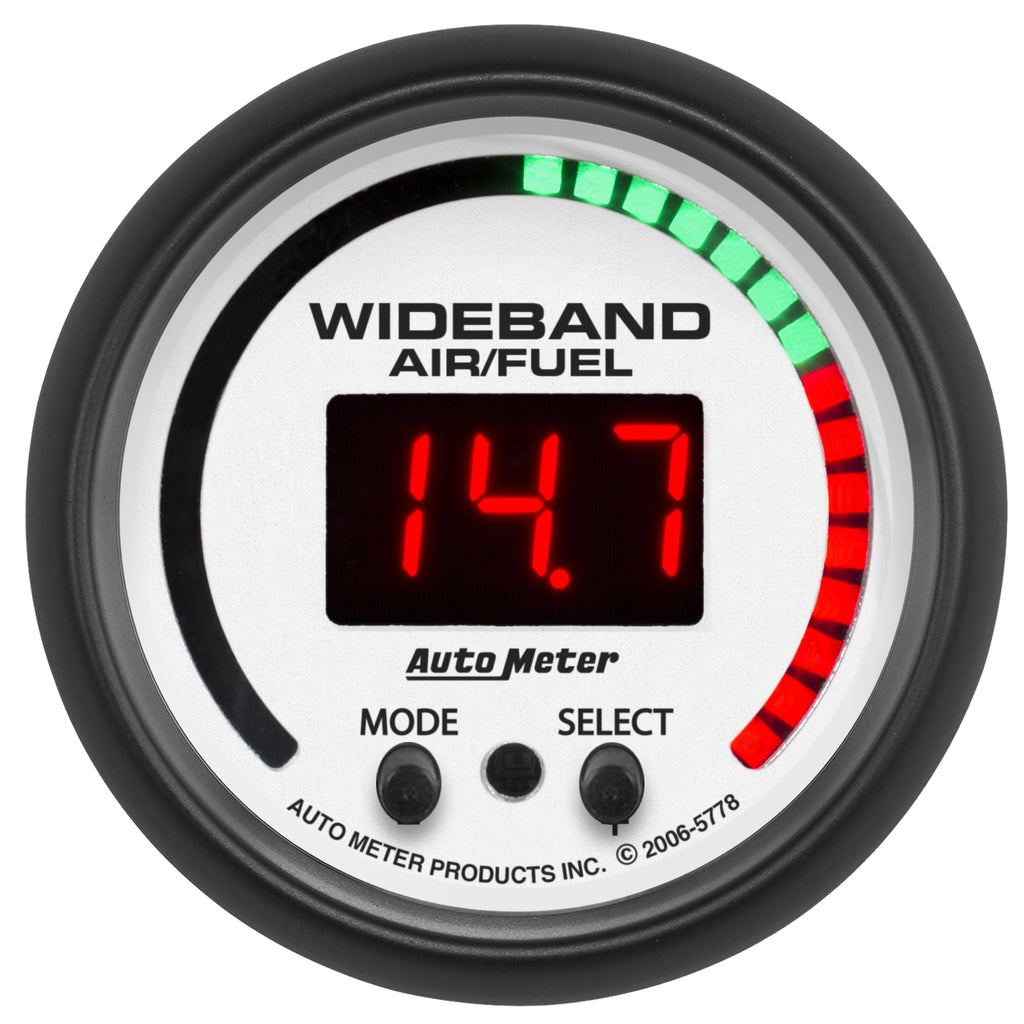 AutoMeter 5778 GAUGE, AIR/FUEL RATIO-PRO, 2 1/16", 10:1-20:1, DIGITAL W/ PEAK & WARN, PHANTOM