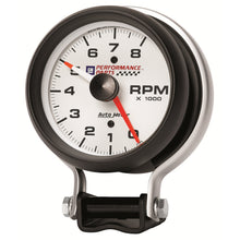 Load image into Gallery viewer, AutoMeter 5780-00406 GAUGE, TACHOMETER, 3 3/4", 8K RPM, PEDESTAL W/ RED LINE, CHEVY RED BOWTIE, WHITE