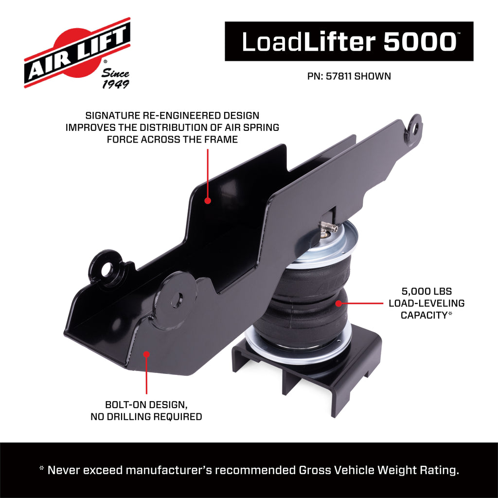 Air Lift 57811 LoadLifter 5000 kit 2019-25 Mercedes Sprinter 2500 2WD SRW 144” wheelbase for Select Mercedes-Benz Sprinter