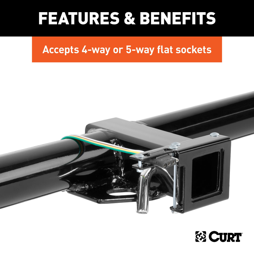CURT 58001 Easy-Mount Wiring Bracket for 4 or 5-Way Flat (2" Receiver)