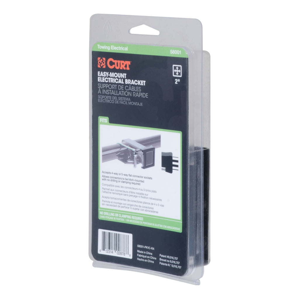 CURT 58001 Easy-Mount Wiring Bracket for 4 or 5-Way Flat (2" Receiver)