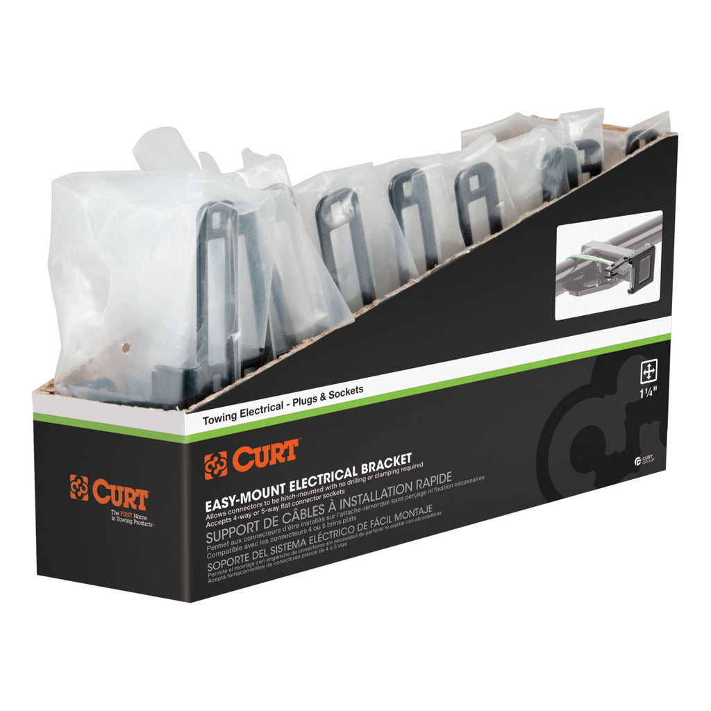 CURT 58002010 Easy-Mount Wiring Brackets for 4 or 5-Way Flat (1-1/4" Receiver, 10-Pack)