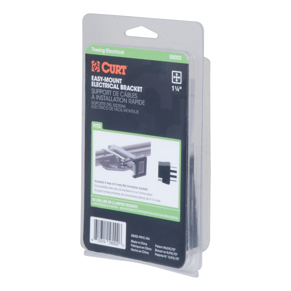 CURT 58002 Easy-Mount Wiring Bracket for 4 or 5-Way Flat (1-1/4" Receiver)