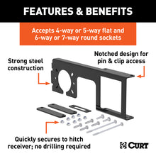 Load image into Gallery viewer, CURT 58003 Easy-Mount Wiring Bracket for 4 or 5-Flat &amp; 6 or 7-Round (2-1/2" Receiver)