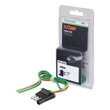 Load image into Gallery viewer, CURT 58031 4-Way Flat Connector Plug with 12" Wires (Trailer Side, Packaged)