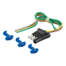 Load image into Gallery viewer, CURT 58033 4-Way Flat Connector Plug with 12" Wires and Hardware (Trailer Side, Packaged)