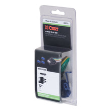 Load image into Gallery viewer, CURT 58033 4-Way Flat Connector Plug with 12" Wires and Hardware (Trailer Side, Packaged)