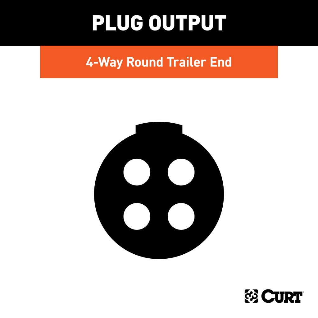 CURT 58060 4-Way Round Connector Plug (Trailer Side)