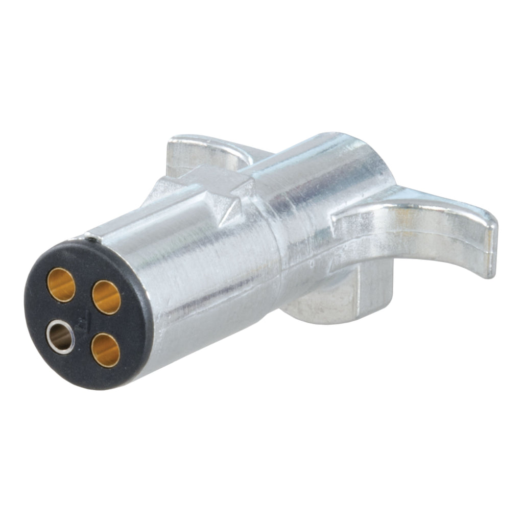 CURT 58061 4-Way Round Connector Plug (Trailer Side, Packaged)