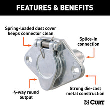 Load image into Gallery viewer, CURT 58070 4-Way Round Connector Socket (Vehicle Side)