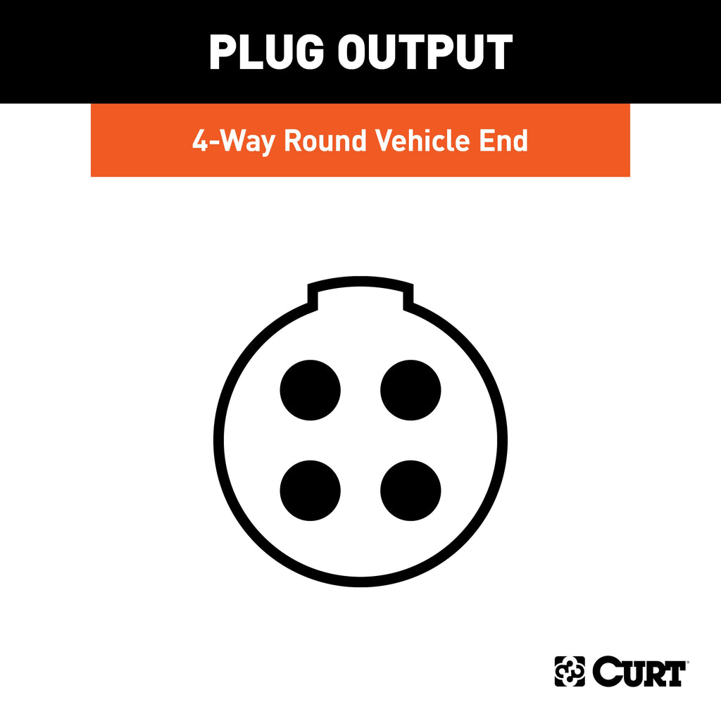 CURT 58070 4-Way Round Connector Socket (Vehicle Side)