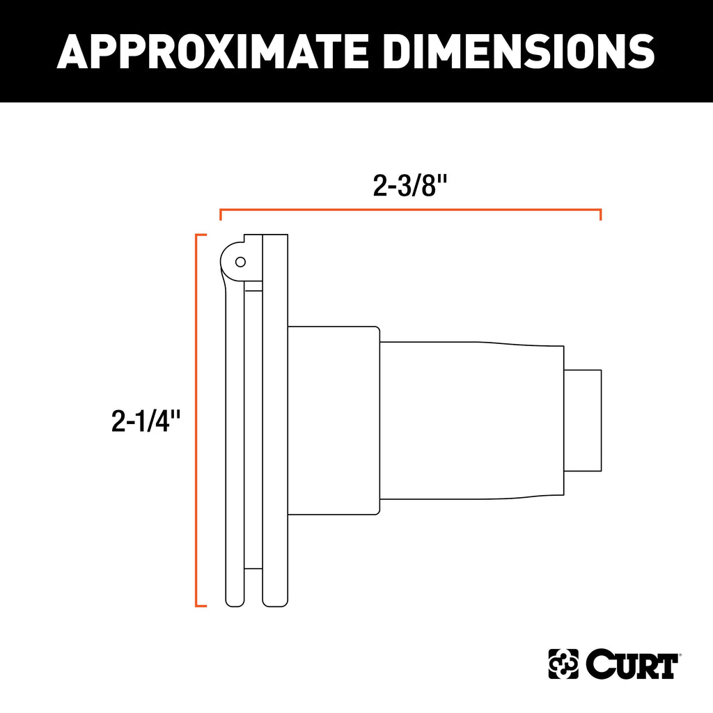 CURT 58071 4-Way Round Connector Socket (Vehicle Side, Packaged)