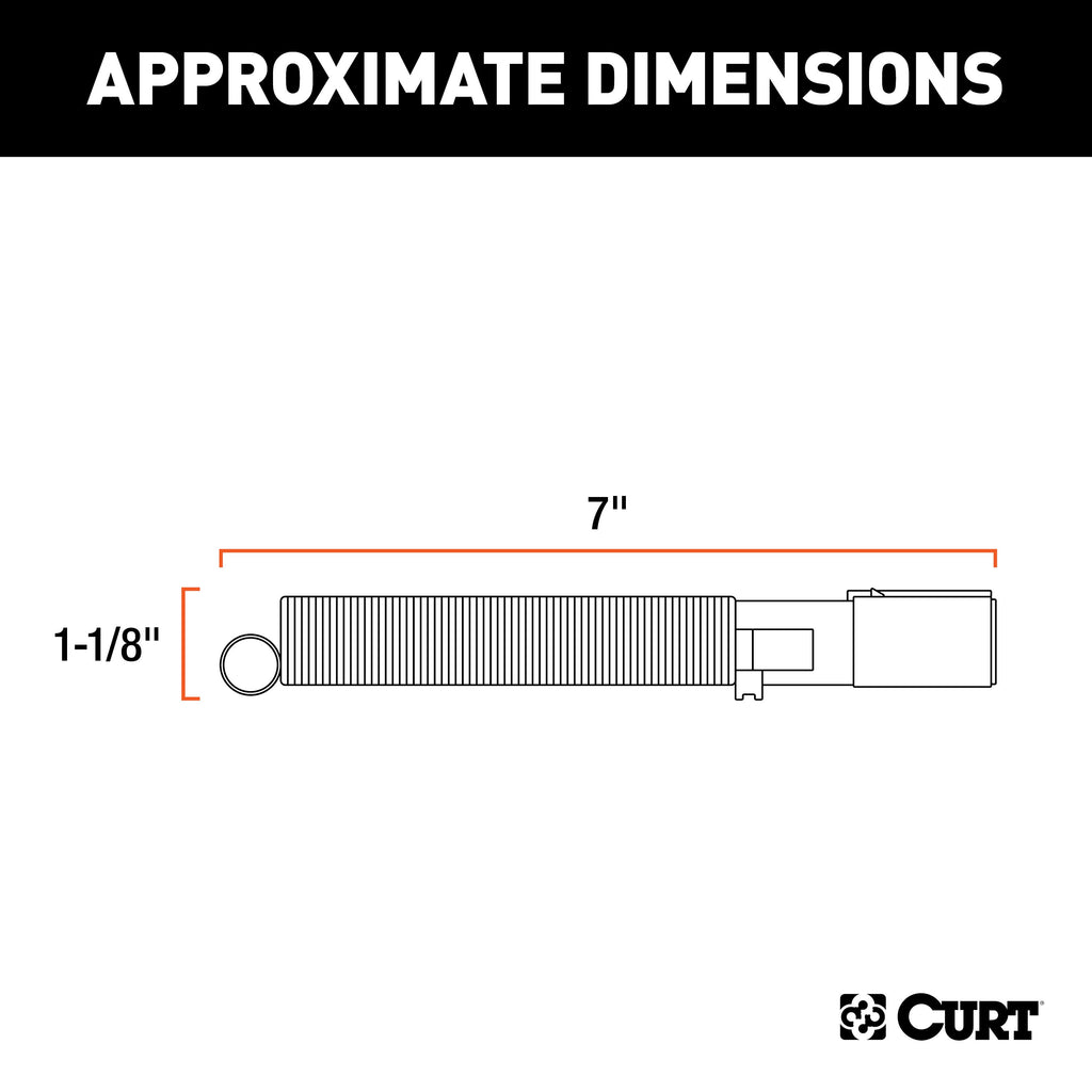 CURT 58082 6-Way Round Connector Plug with Spring (Trailer Side)