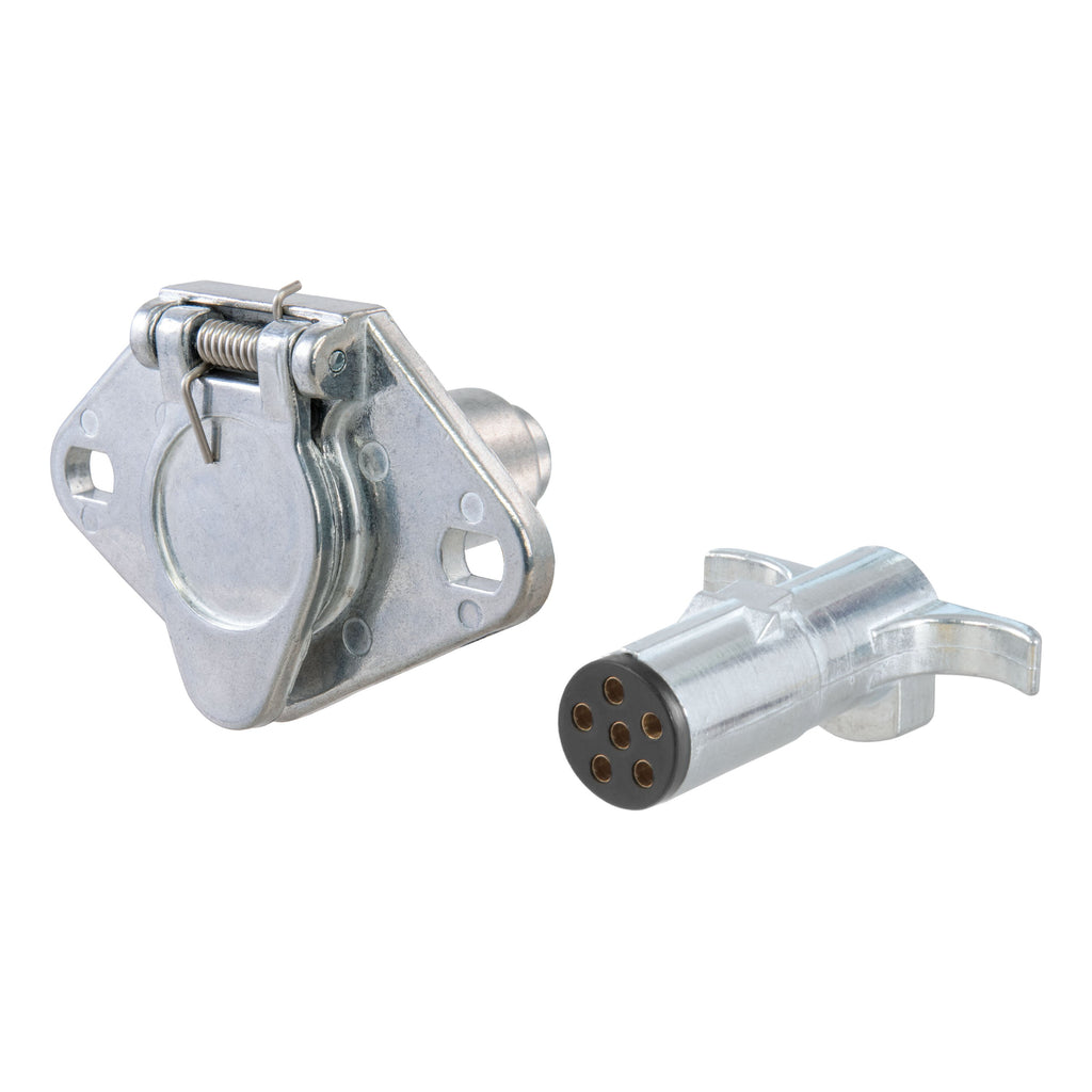 CURT 58092 6-Way Round Connector Plug & Socket (Packaged)