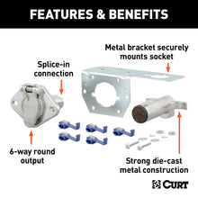 Load image into Gallery viewer, CURT 58093 6-Way Round Connector Plug &amp; Socket with Hardware (Packaged)