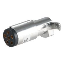 Load image into Gallery viewer, CURT 58120 6-Way Round Connector Plug (Trailer Side, Chrome Plastic)