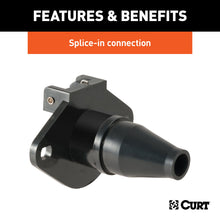 Load image into Gallery viewer, CURT 58130 6-Way Round Connector Socket (Vehicle Side, Black Plastic)