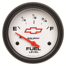 Load image into Gallery viewer, AutoMeter 5814-00406 GAUGE, FUEL LEVEL, 2 5/8", 0OE TO 90OF, ELEC, CHEVY RED BOWTIE, WHITE