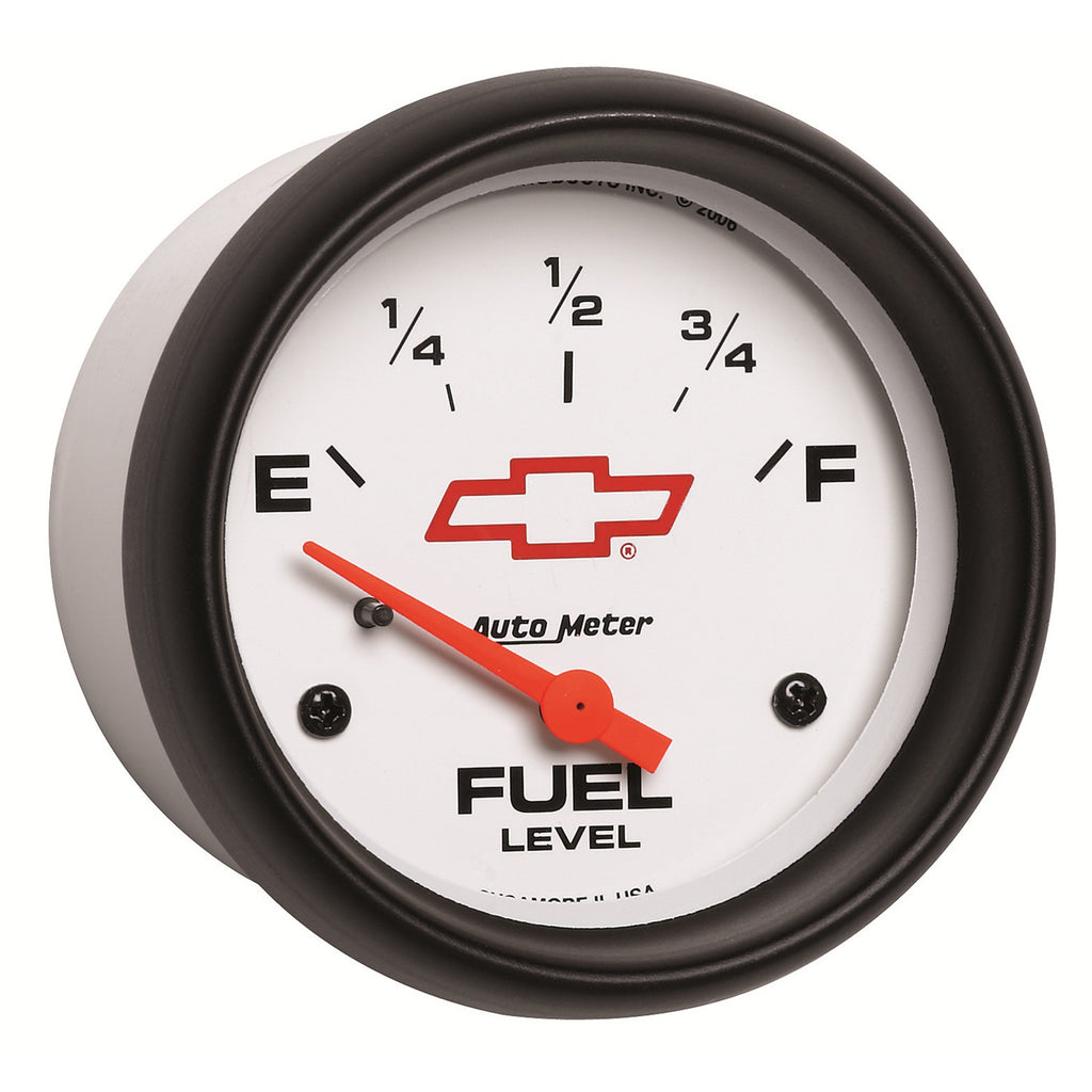 AutoMeter 5814-00406 GAUGE, FUEL LEVEL, 2 5/8", 0OE TO 90OF, ELEC, CHEVY RED BOWTIE, WHITE