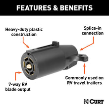 Load image into Gallery viewer, CURT 58140 7-Way RV Blade Connector Plug (Trailer Side, Black Plastic)