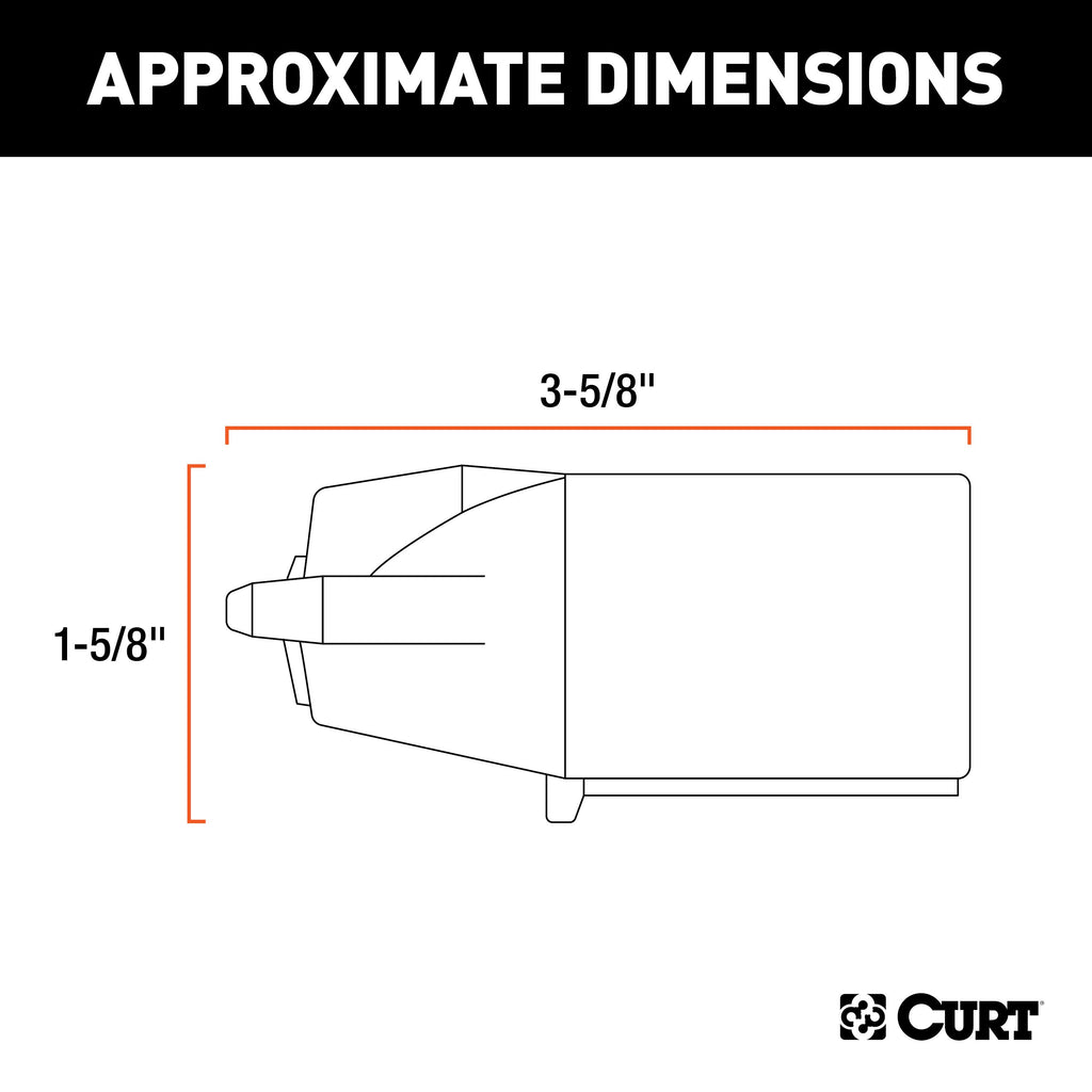 CURT 58141 7-Way RV Blade Connector Plug (Trailer Side, Black Plastic, Packaged)
